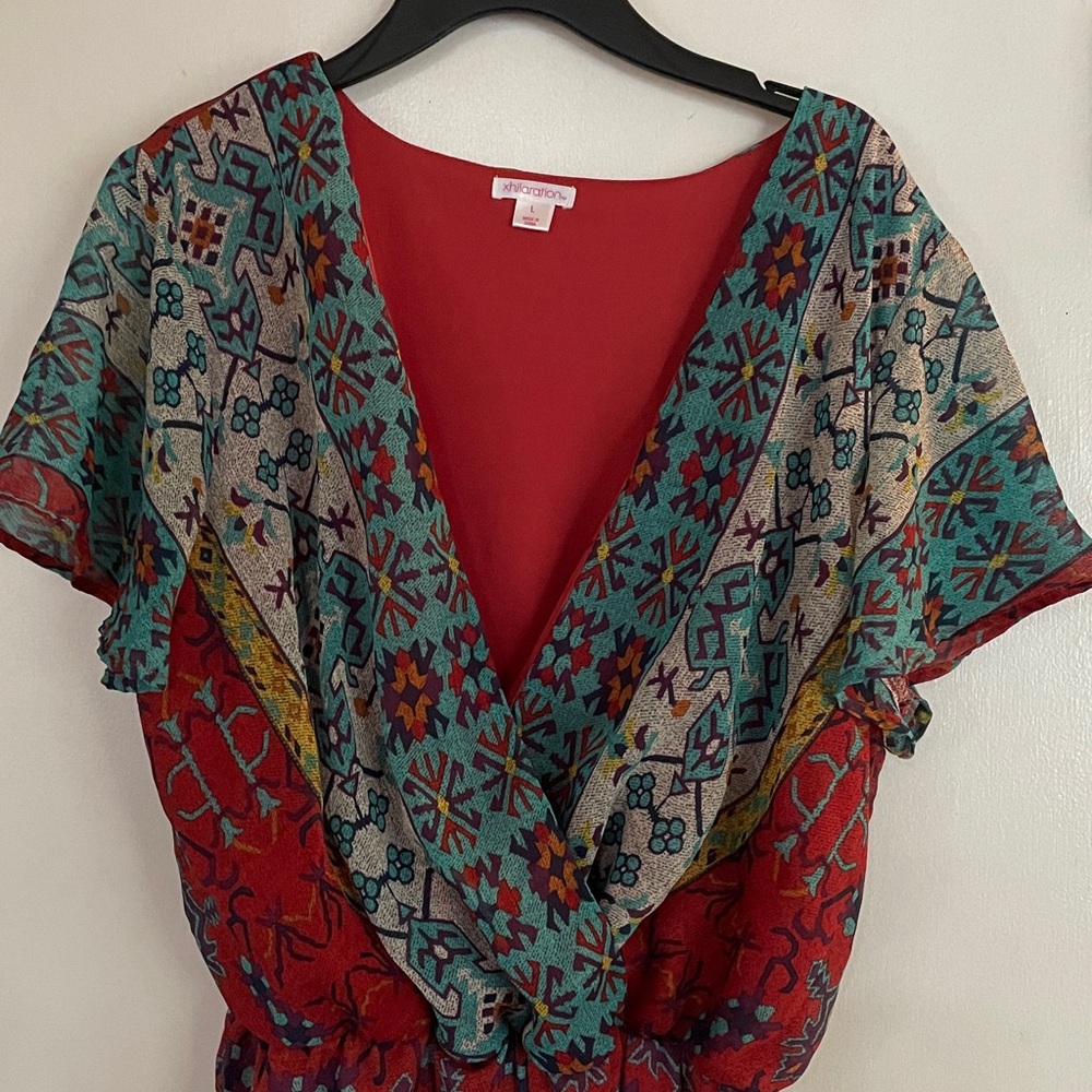 Exhilaration Aztec Patterned Romper Large - Picture 2 of 10